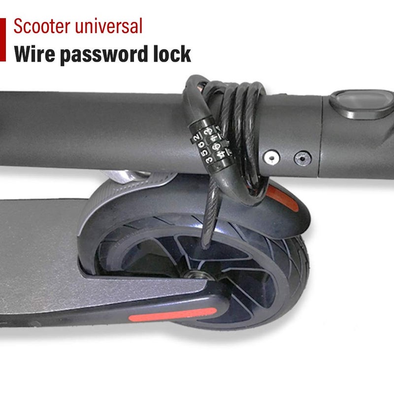 SEWAY Scooter Lock Cable for Xiaomi Mijia M365 ES Series, Bicycle Combination Locks Coiled Chain Lock Basic Self Coiling Core Steel Wire 4 ft. Long 1/3 inch Fit for M365/ES1/ES2/ES3/ES4 - Image 2